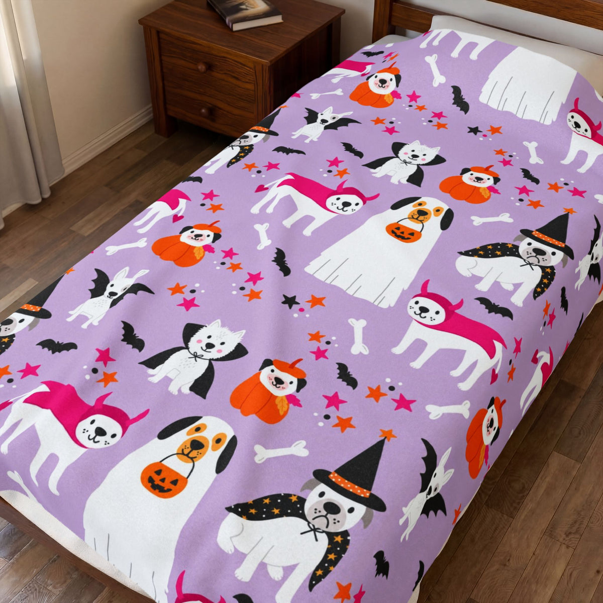 Halloween Dogs Velveteen Plush Blanket