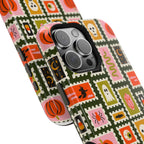 Halloween Stamp Pattern Phone Case — Cute Spooky Icons Magnetic Impact-Resistant Case