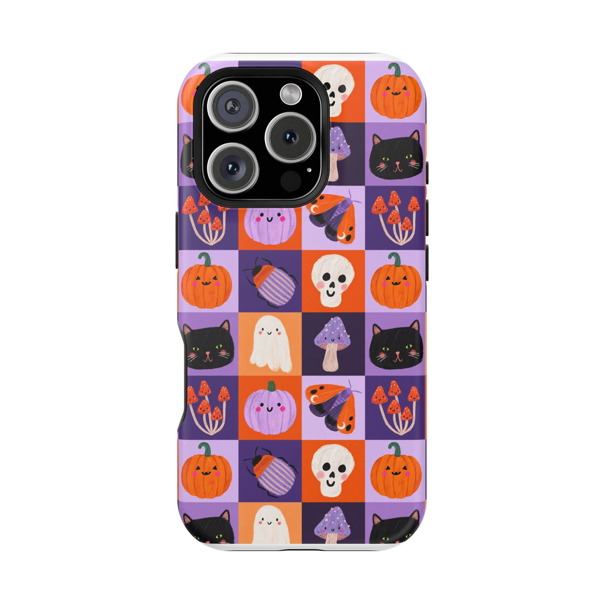 Halloween Pattern Magnetic Impact-Resistant Phone Case — Cute Pumpkins, Cats & Ghosts