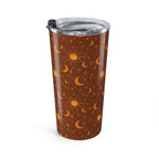 Celestial Sun & Moon 20oz Tumbler — Rust Brown Boho Astrology Travel Mug