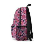 Pink Floral Backpack — Cherry Blossom Pattern School & Travel Bag