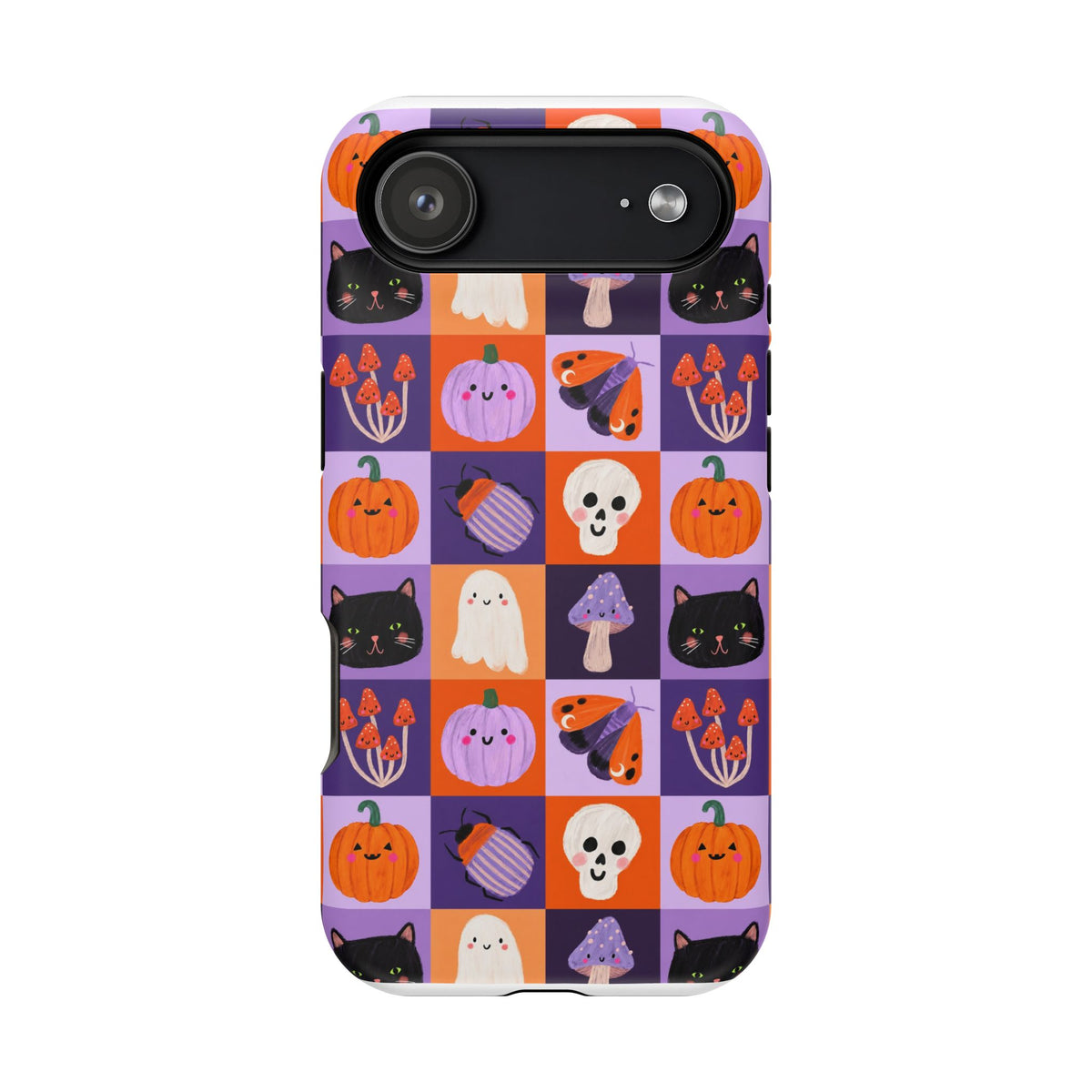Halloween Pattern Magnetic Impact-Resistant Phone Case — Cute Pumpkins, Cats & Ghosts