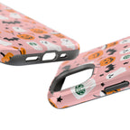 Halloween Cute Pattern Phone Case — Pink Ghosts, Pumpkins & Bats Magnetic Impact-Resistant