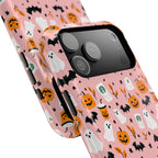 Halloween Ghosts & Pumpkins Magnetic Phone Case — Cute Pink Spooky Pattern