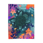 Manta infantil de tortuga marina y estrellas de mar