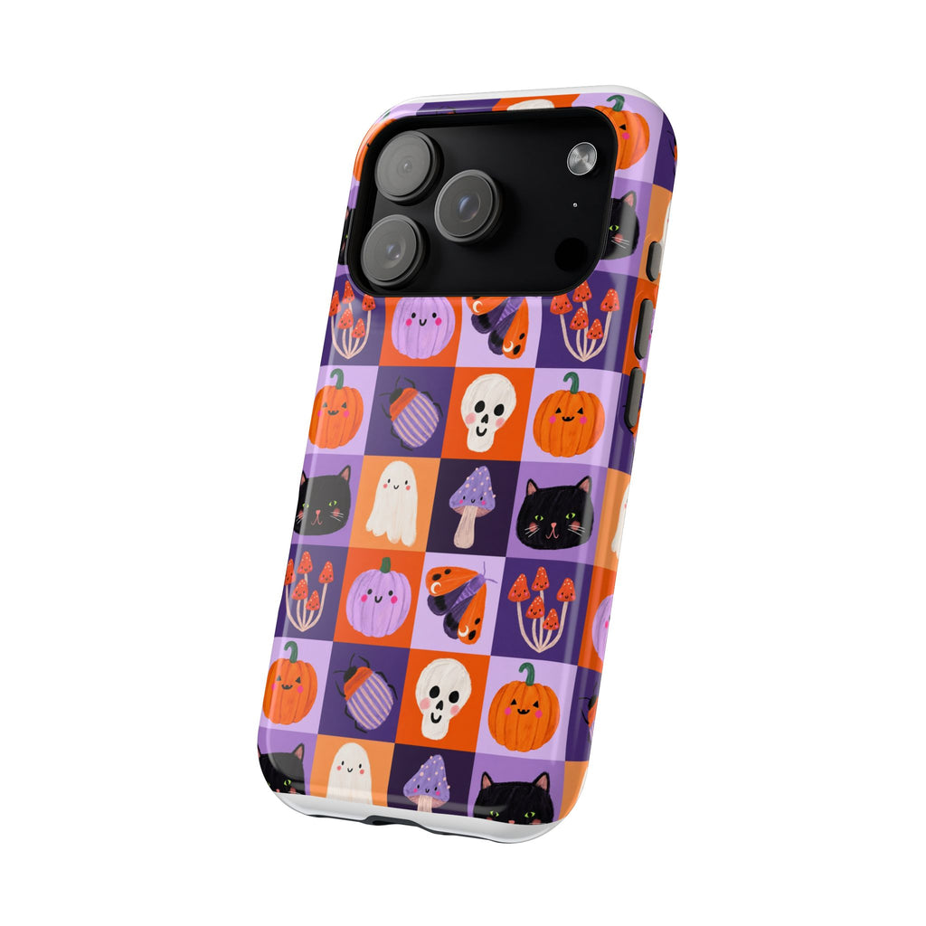 Halloween Pattern Magnetic Impact-Resistant Phone Case — Cute Pumpkins, Cats & Ghosts