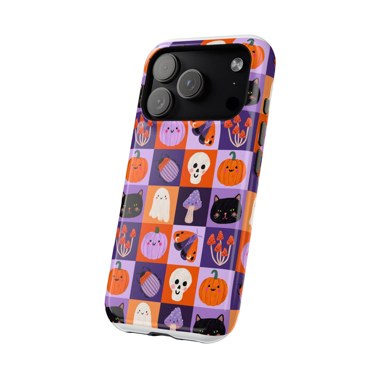 Halloween Pattern Magnetic Impact-Resistant Phone Case — Cute Pumpkins, Cats & Ghosts