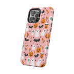 Halloween Cute Pattern Phone Case — Pink Ghosts, Pumpkins & Bats Magnetic Impact-Resistant