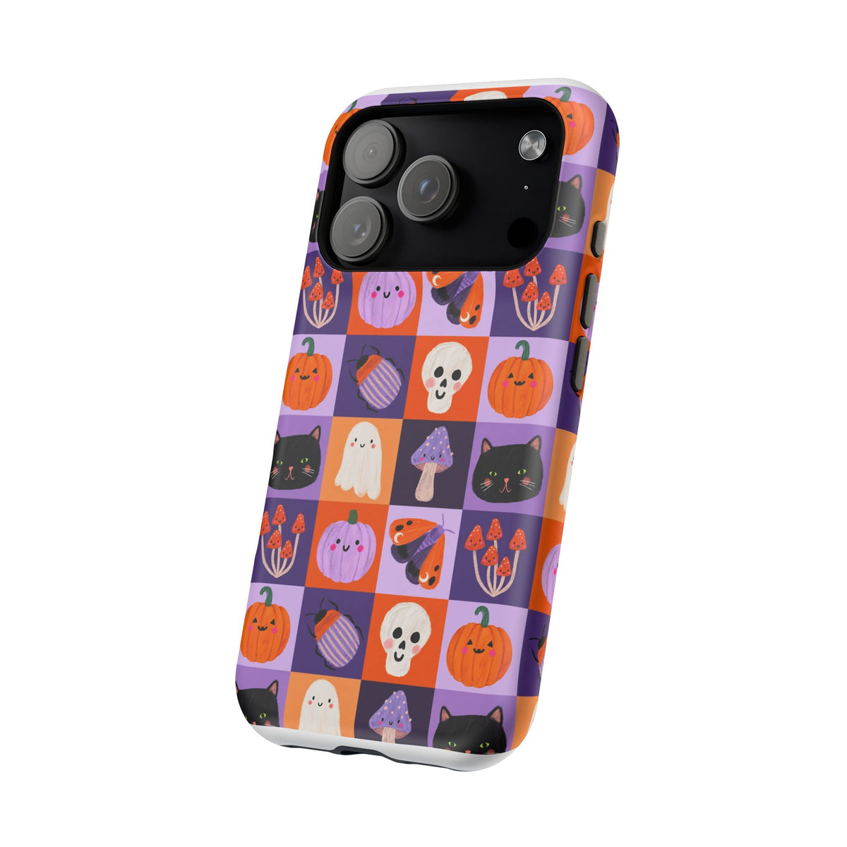 Halloween Pattern Magnetic Impact-Resistant Phone Case — Cute Pumpkins, Cats & Ghosts