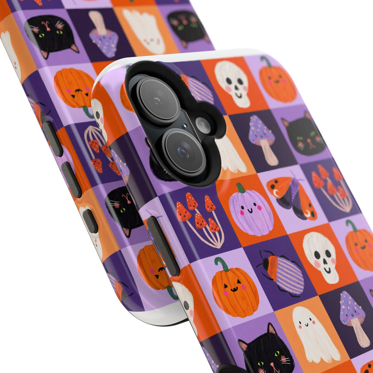 Halloween Pattern Magnetic Impact-Resistant Phone Case — Cute Pumpkins, Cats & Ghosts