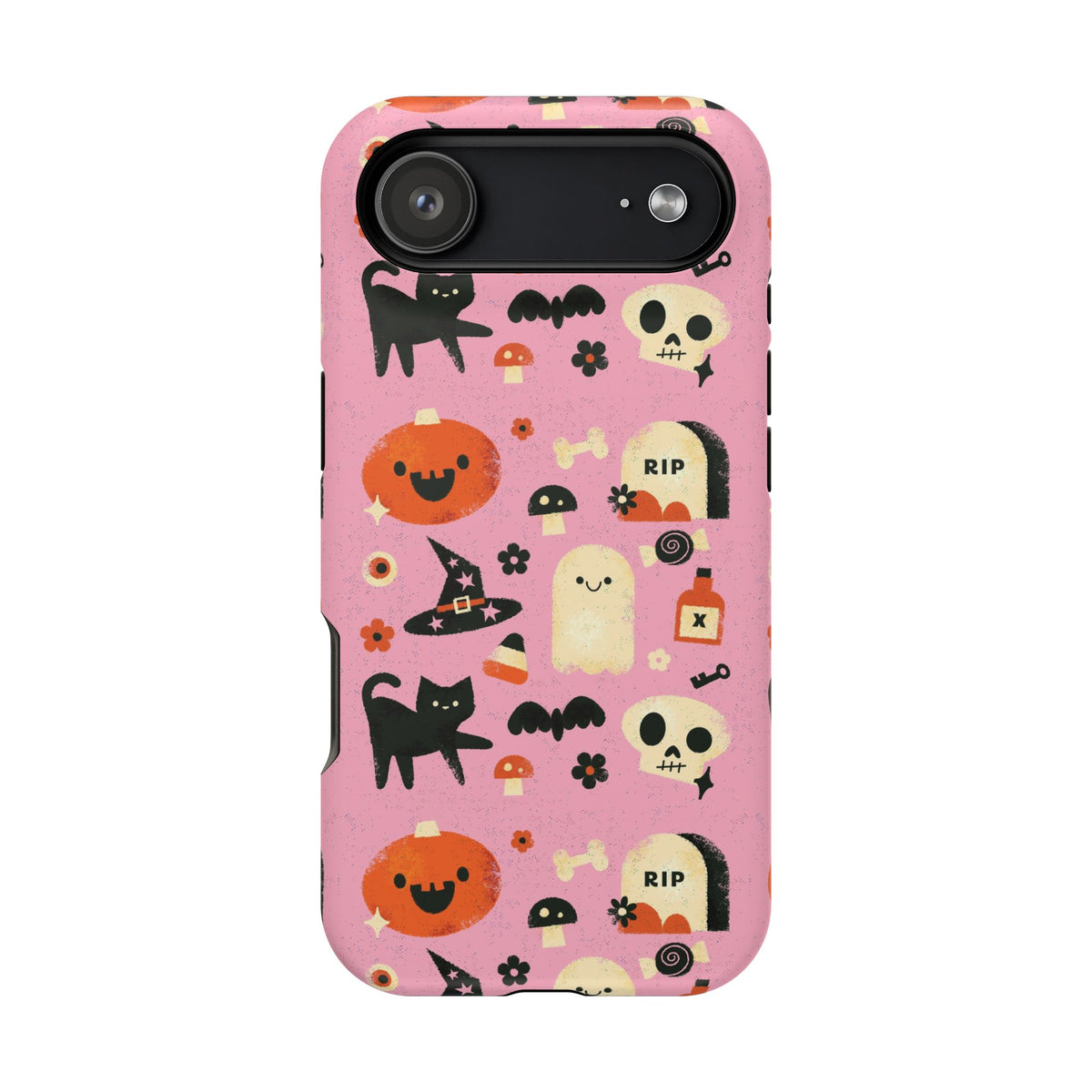 Cute Pink Halloween Magnetic Impact Phone Case — Ghosts, Pumpkins & Skulls