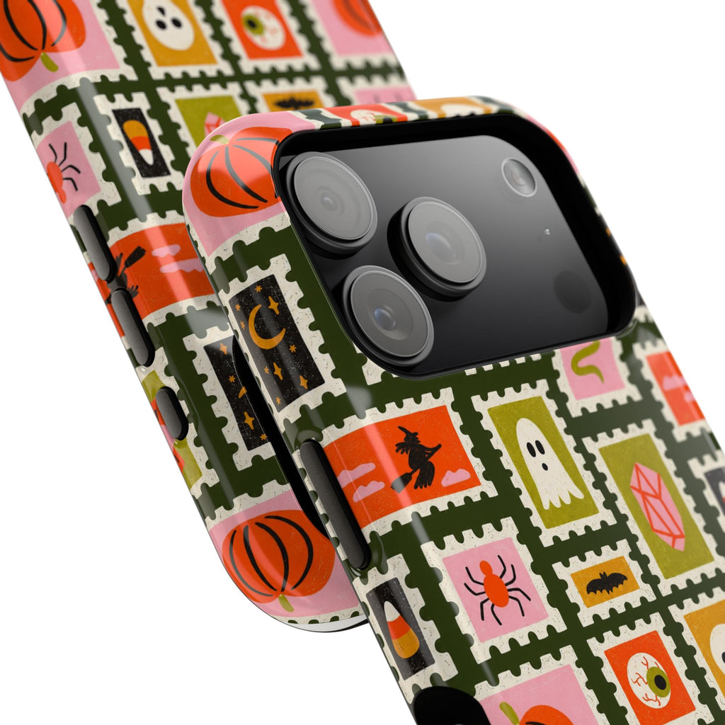 Halloween Stamp Pattern Phone Case — Cute Spooky Icons Magnetic Impact-Resistant Case