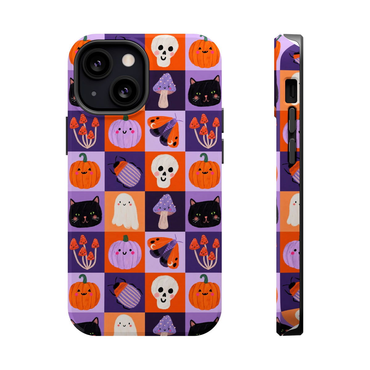 Halloween Pattern Magnetic Impact-Resistant Phone Case — Cute Pumpkins, Cats & Ghosts
