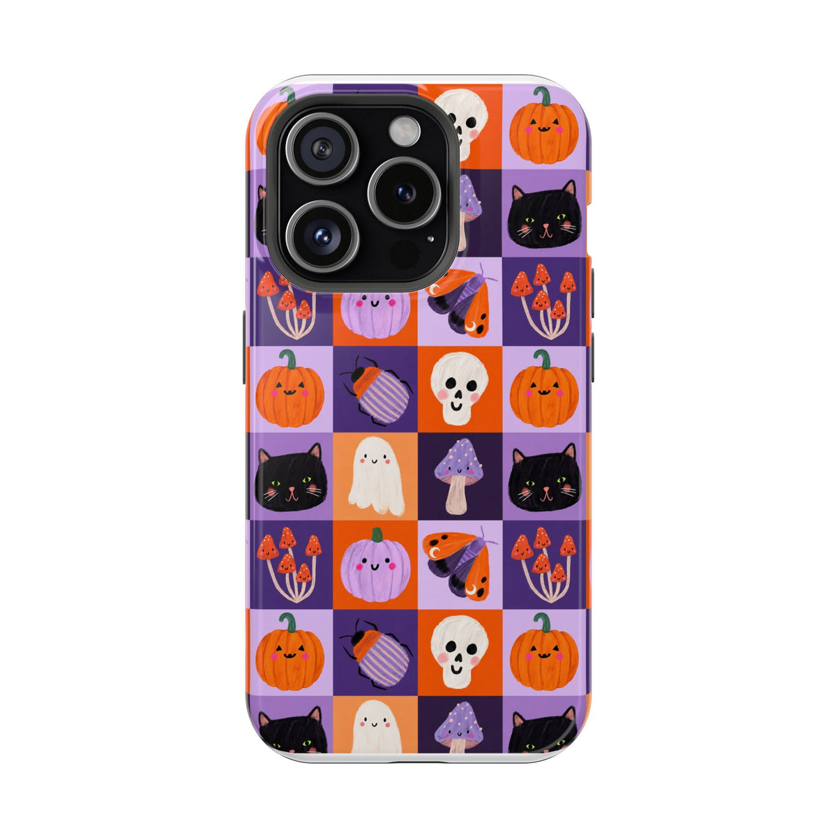 Halloween Pattern Magnetic Impact-Resistant Phone Case — Cute Pumpkins, Cats & Ghosts