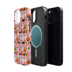 Halloween Ghosts & Pumpkins Magnetic Phone Case — Cute Pink Spooky Pattern