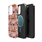 Halloween Ghosts & Pumpkins Magnetic Phone Case — Cute Pink Spooky Pattern