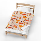 Autumn Pumpkin Rainbow Velveteen Plush Blanket — Cozy Fall Throw