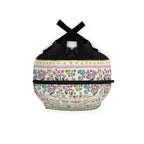 Floral Stripe Backpack — Vintage Botanical Print School & Travel Bag