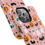 Halloween Cute Pattern Phone Case — Pink Ghosts, Pumpkins & Bats Magnetic Impact-Resistant