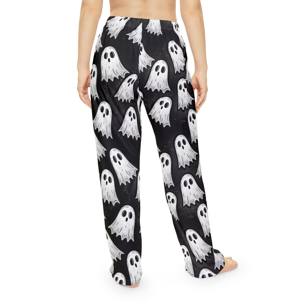 Ghost Print Pajama Pants — Women's Halloween Lounge Sleepwear