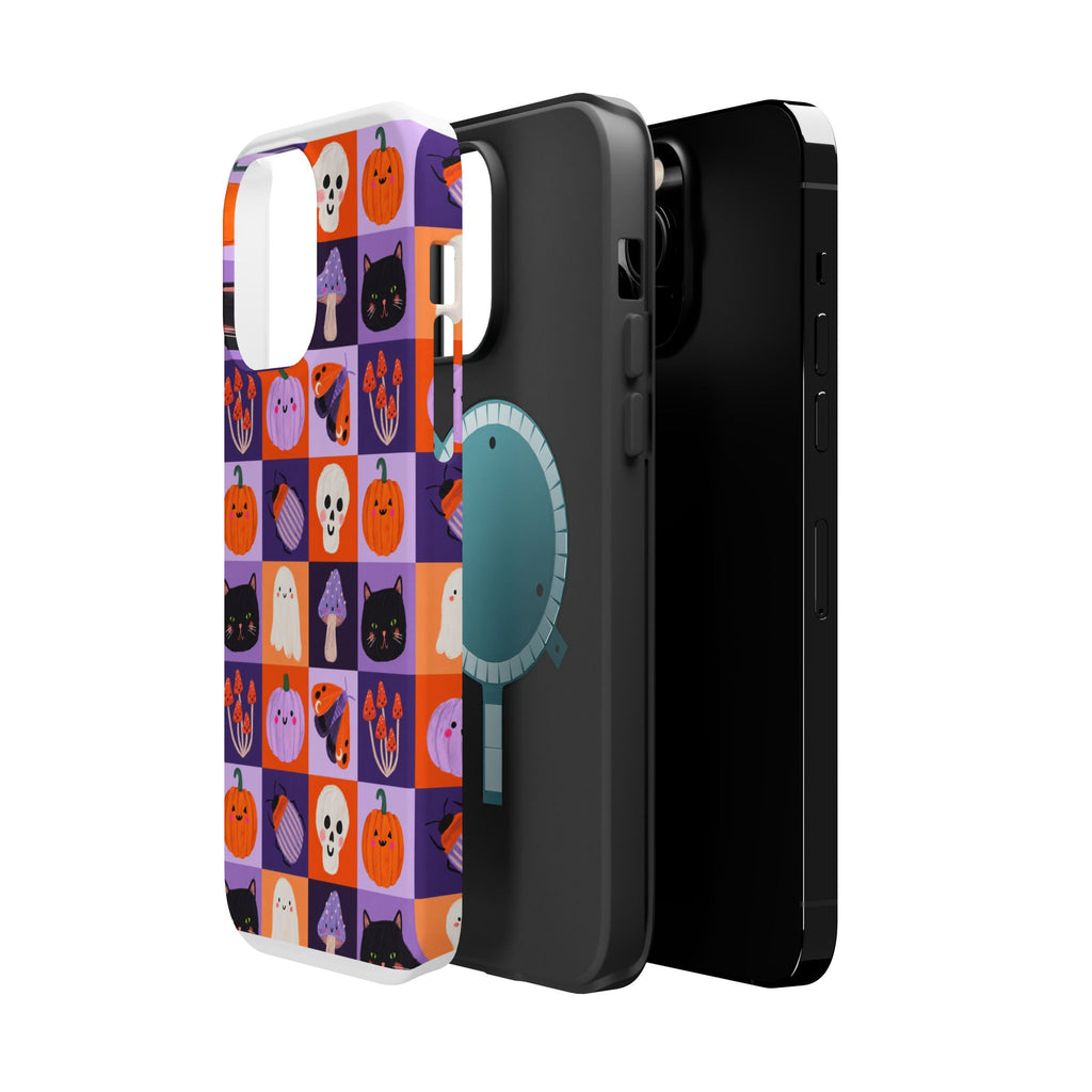 Halloween Pattern Magnetic Impact-Resistant Phone Case — Cute Pumpkins, Cats & Ghosts