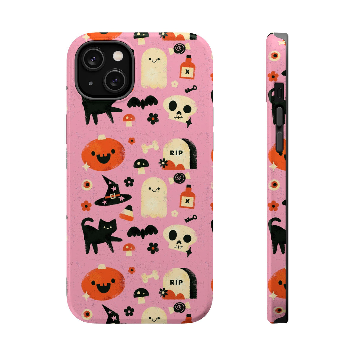 Cute Pink Halloween Magnetic Impact Phone Case — Ghosts, Pumpkins & Skulls