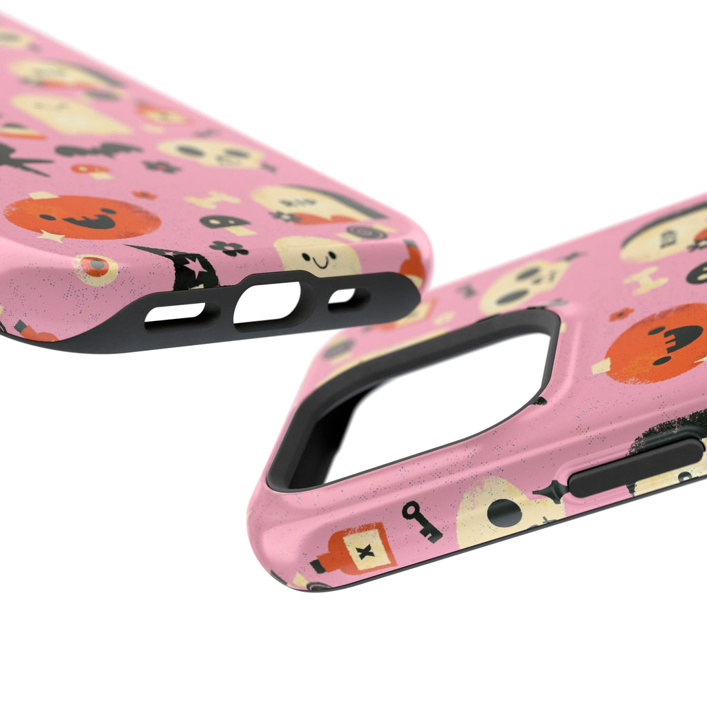 Cute Pink Halloween Magnetic Impact Phone Case — Ghosts, Pumpkins & Skulls