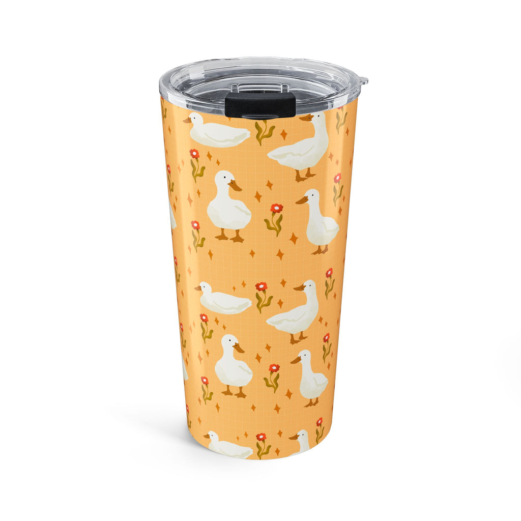 20oz Goose Pattern Tumbler — Cute Orange Floral Duck Travel Mug