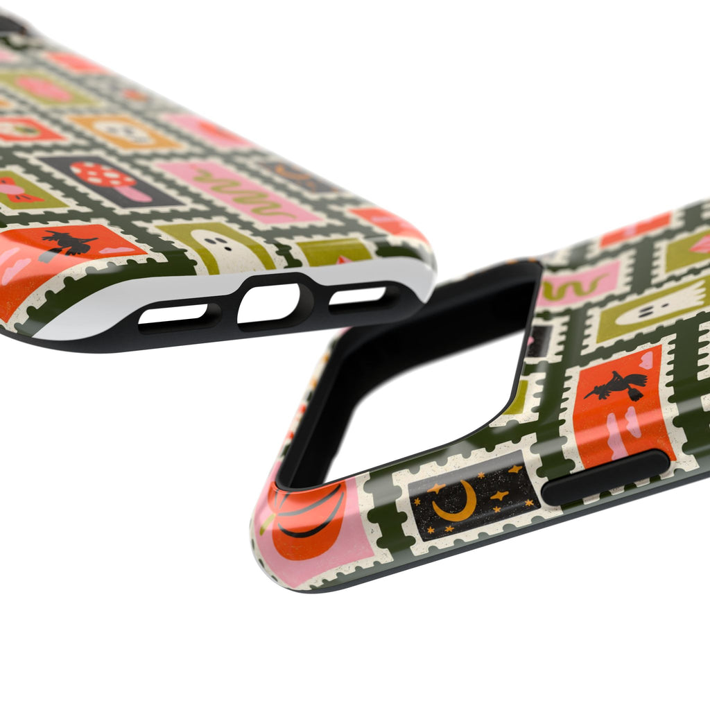 Halloween Stamp Pattern Phone Case — Cute Spooky Icons Magnetic Impact-Resistant Case