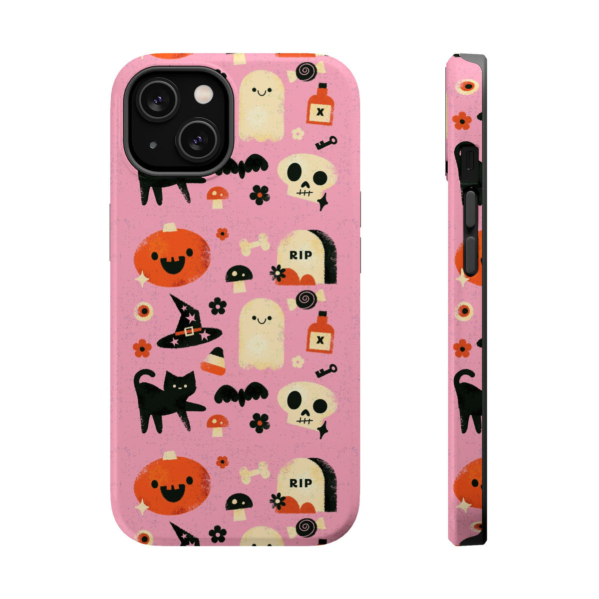 Cute Pink Halloween Magnetic Impact Phone Case — Ghosts, Pumpkins & Skulls