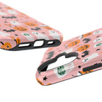 Halloween Cute Pattern Phone Case — Pink Ghosts, Pumpkins & Bats Magnetic Impact-Resistant
