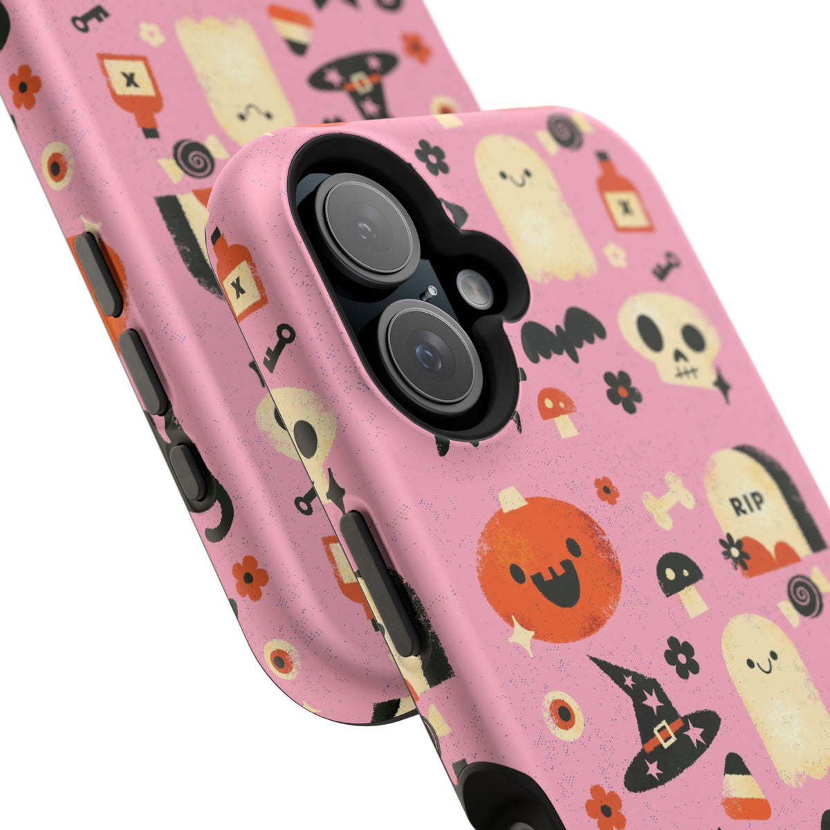 Cute Pink Halloween Magnetic Impact Phone Case — Ghosts, Pumpkins & Skulls
