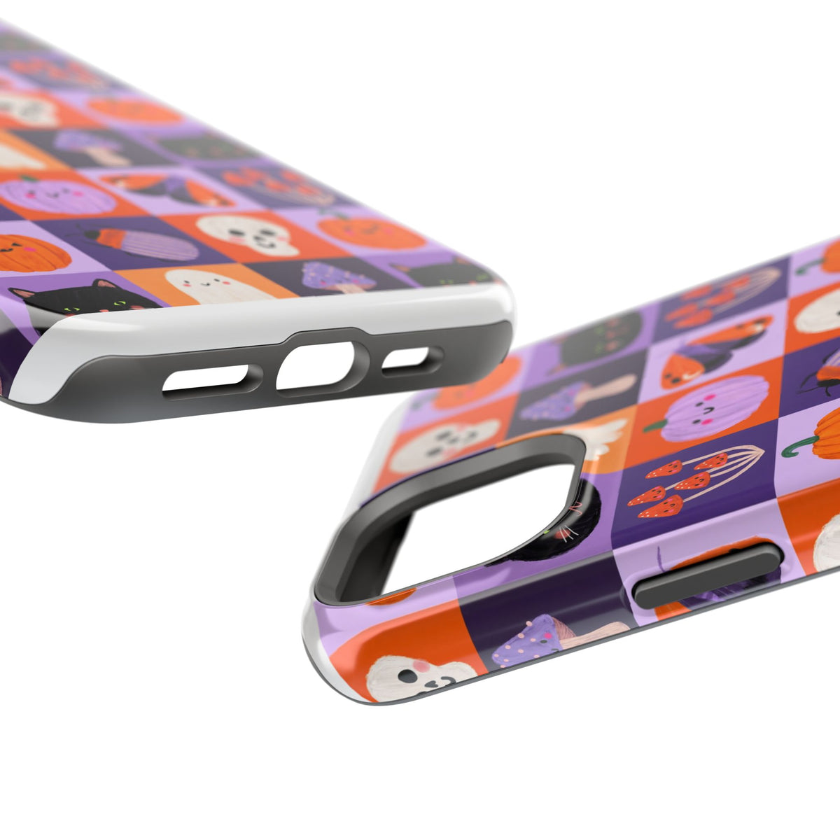 Halloween Pattern Magnetic Impact-Resistant Phone Case — Cute Pumpkins, Cats & Ghosts