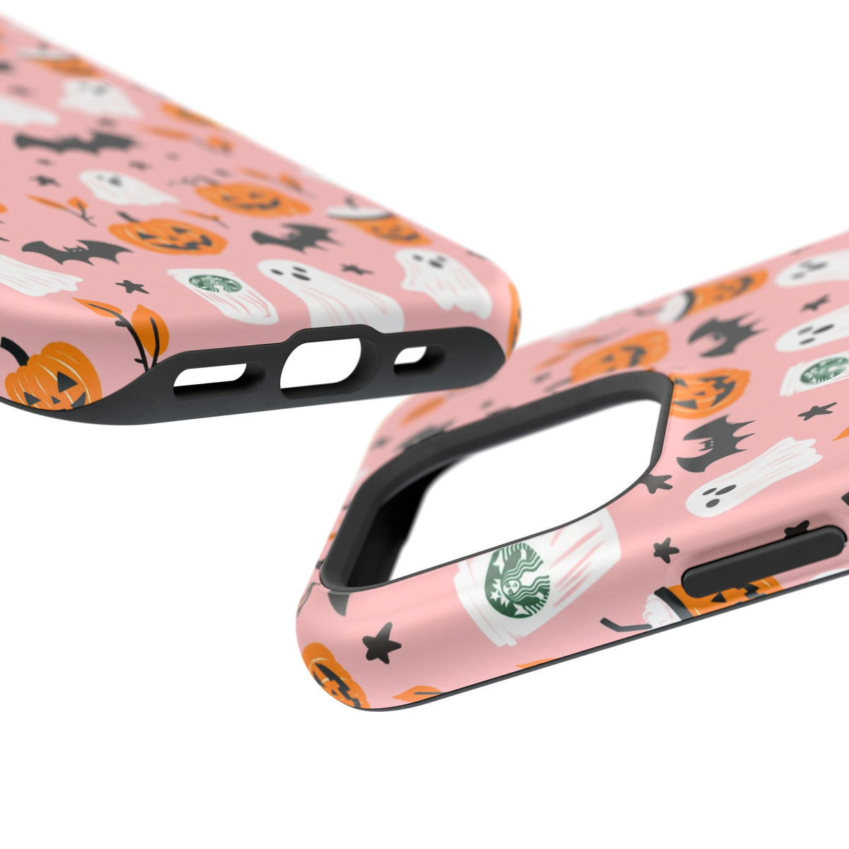 Halloween Cute Pattern Phone Case — Pink Ghosts, Pumpkins & Bats Magnetic Impact-Resistant