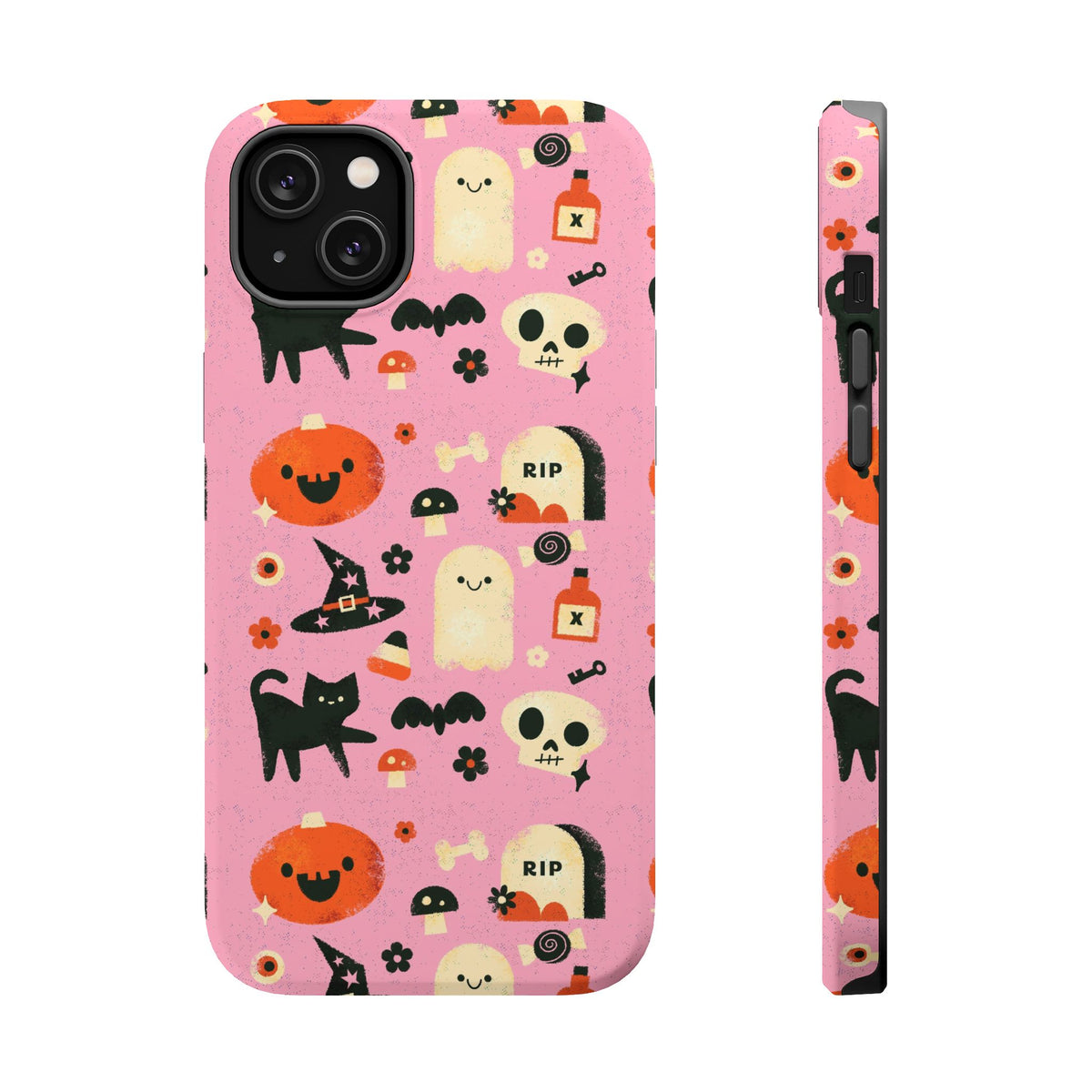 Cute Pink Halloween Magnetic Impact Phone Case — Ghosts, Pumpkins & Skulls