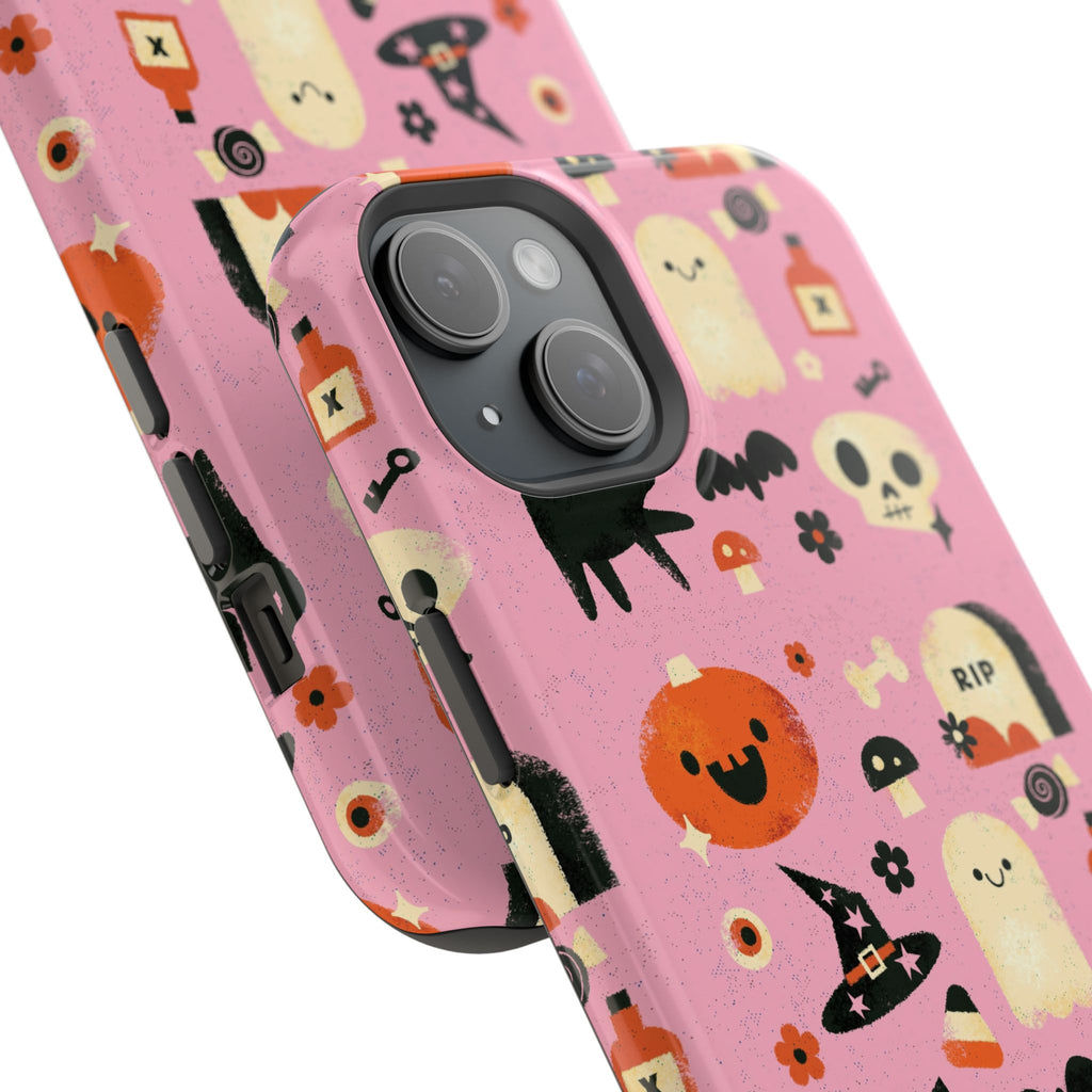 Cute Pink Halloween Magnetic Impact Phone Case — Ghosts, Pumpkins & Skulls