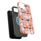 Halloween Cute Pattern Phone Case — Pink Ghosts, Pumpkins & Bats Magnetic Impact-Resistant