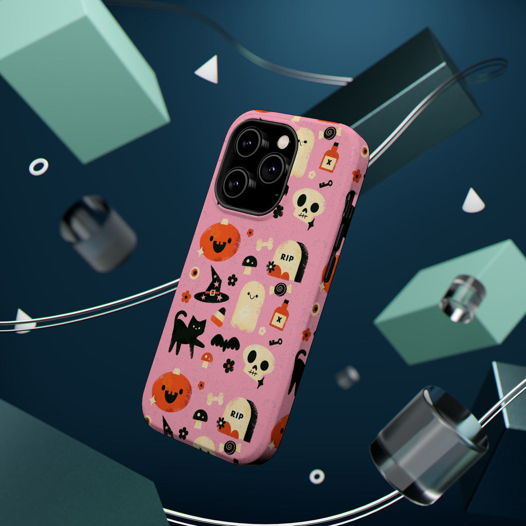 Cute Pink Halloween Magnetic Impact Phone Case — Ghosts, Pumpkins & Skulls