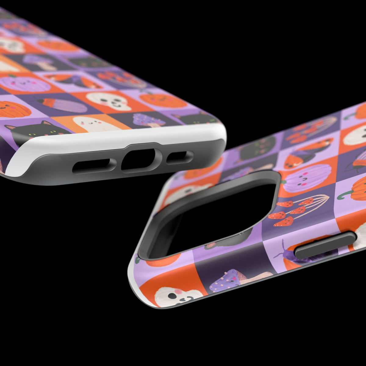 Halloween Pattern Magnetic Impact-Resistant Phone Case — Cute Pumpkins, Cats & Ghosts