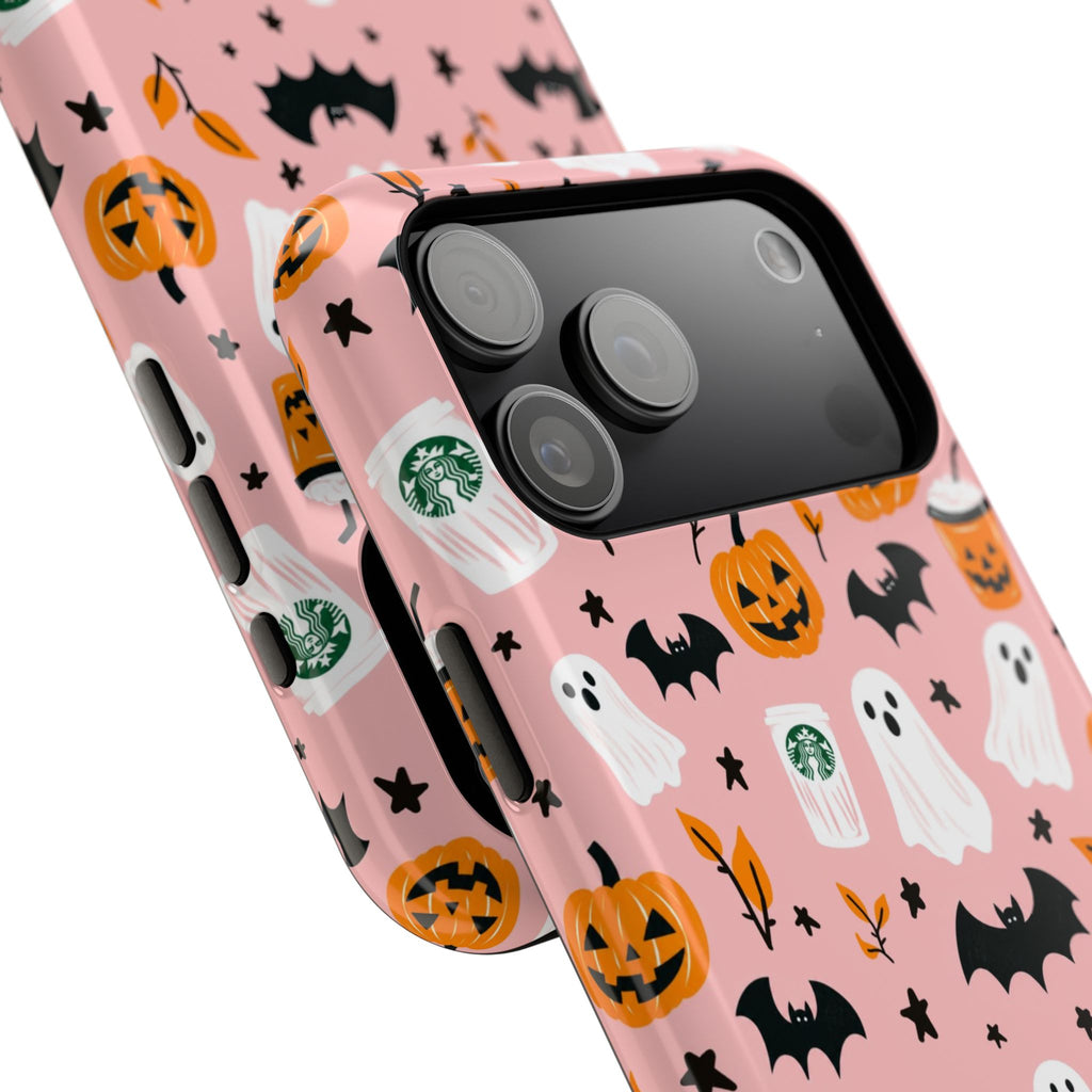 Halloween Cute Pattern Phone Case — Pink Ghosts, Pumpkins & Bats Magnetic Impact-Resistant
