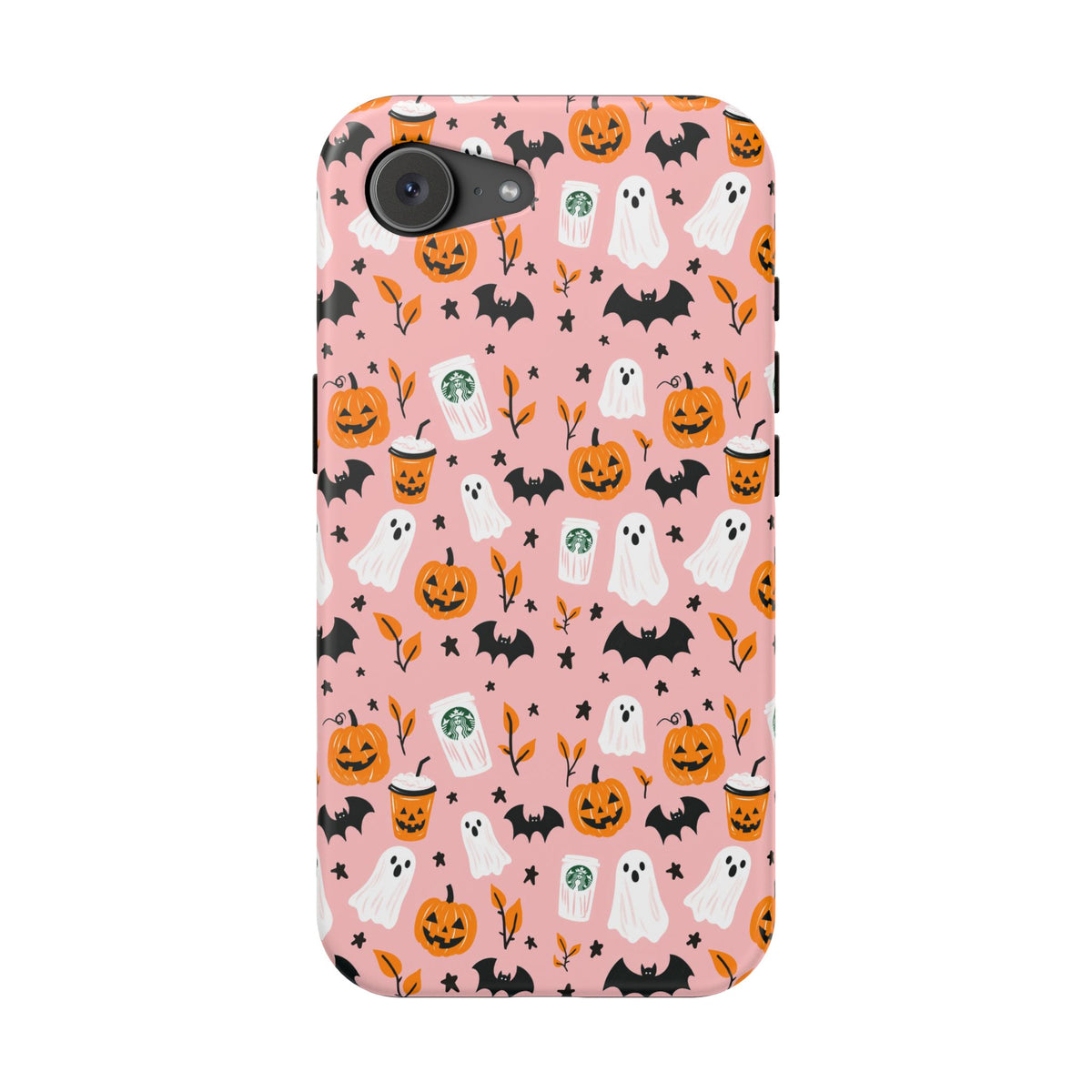 Halloween Ghosts & Pumpkins Magnetic Phone Case — Cute Pink Spooky Pattern