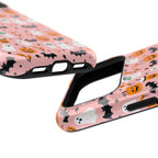 Halloween Ghosts & Pumpkins Magnetic Phone Case — Cute Pink Spooky Pattern