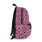 Pink Floral Backpack — Cherry Blossom Pattern School & Travel Bag
