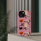 Cute Pink Halloween Magnetic Impact Phone Case — Ghosts, Pumpkins & Skulls