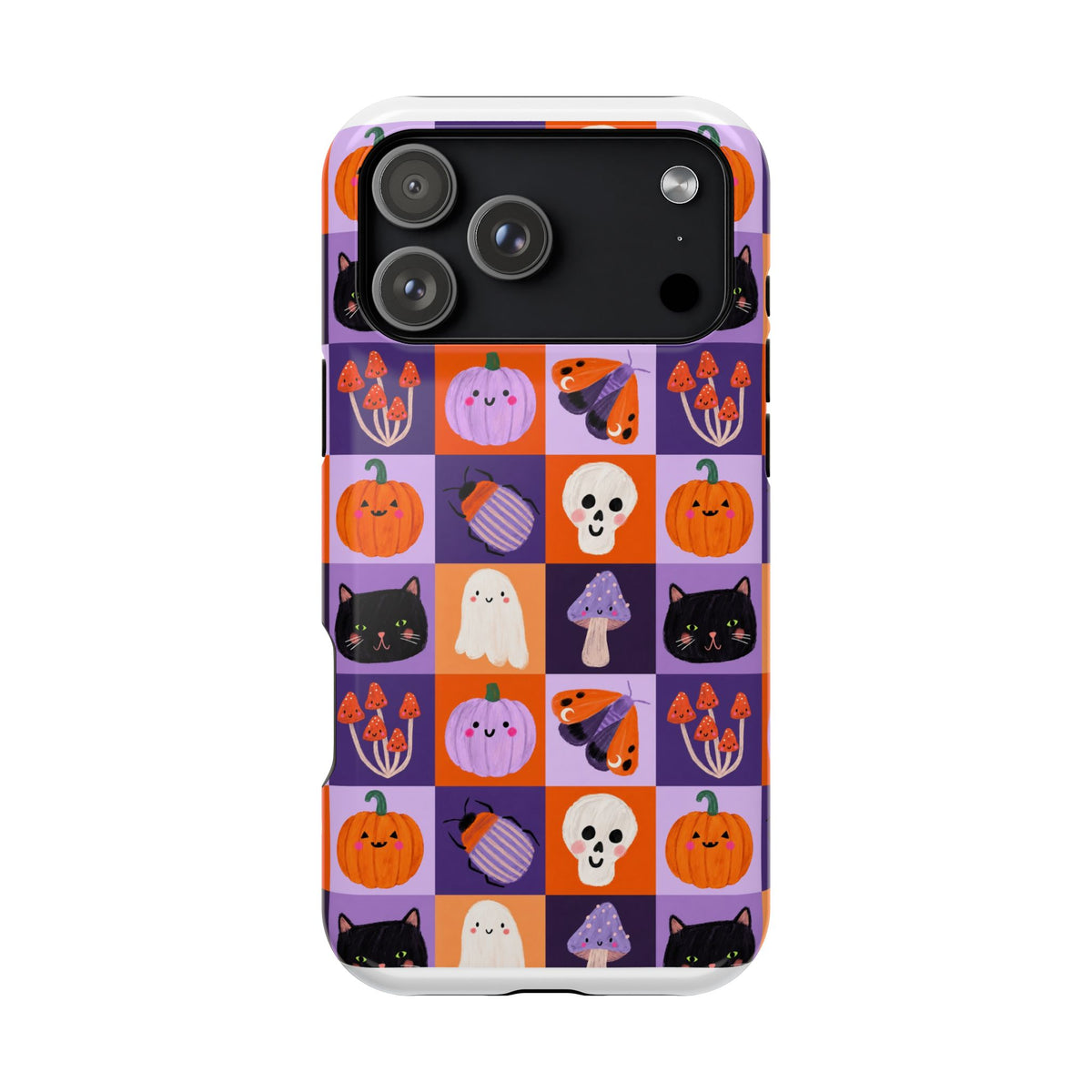 Halloween Pattern Magnetic Impact-Resistant Phone Case — Cute Pumpkins, Cats & Ghosts