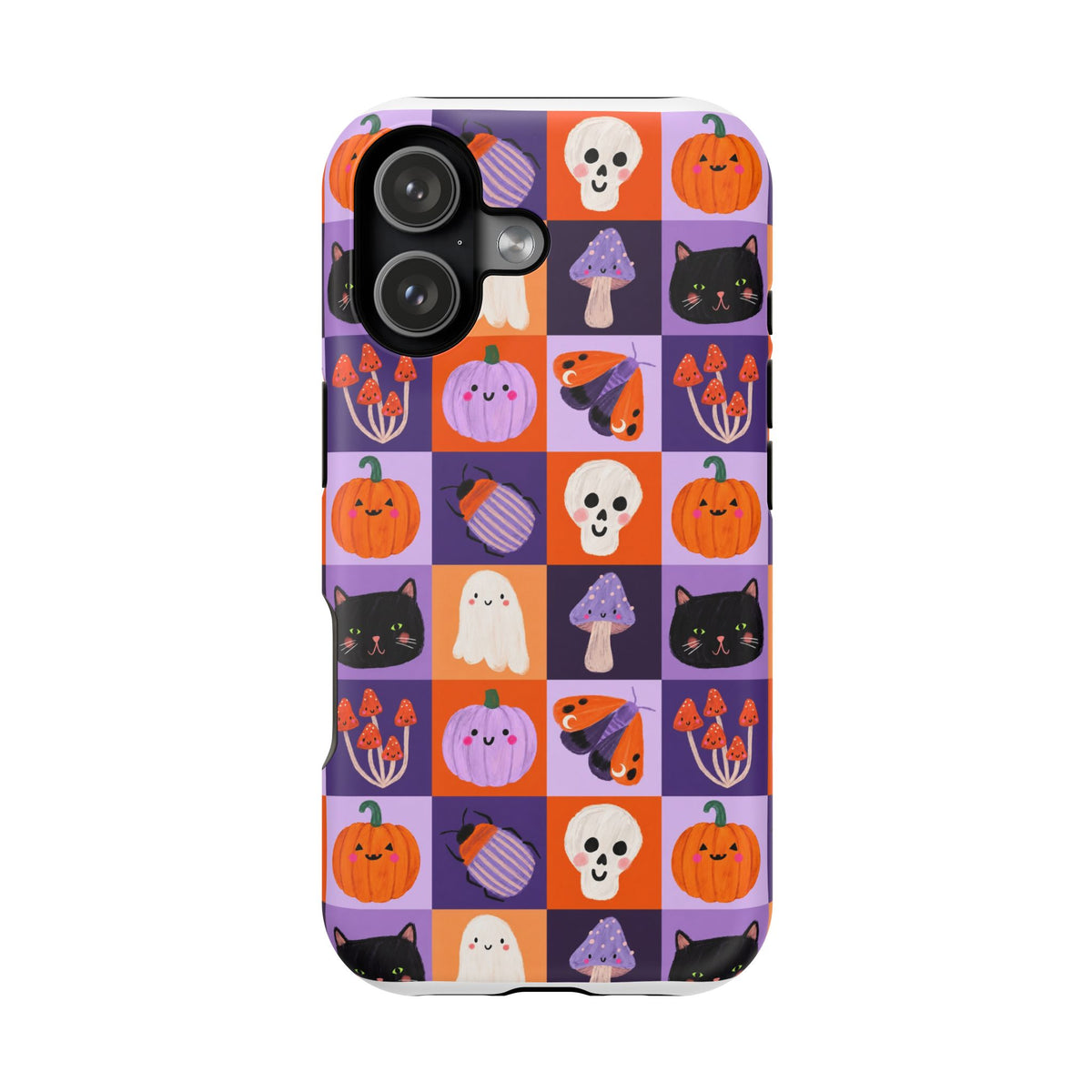 Halloween Pattern Magnetic Impact-Resistant Phone Case — Cute Pumpkins, Cats & Ghosts