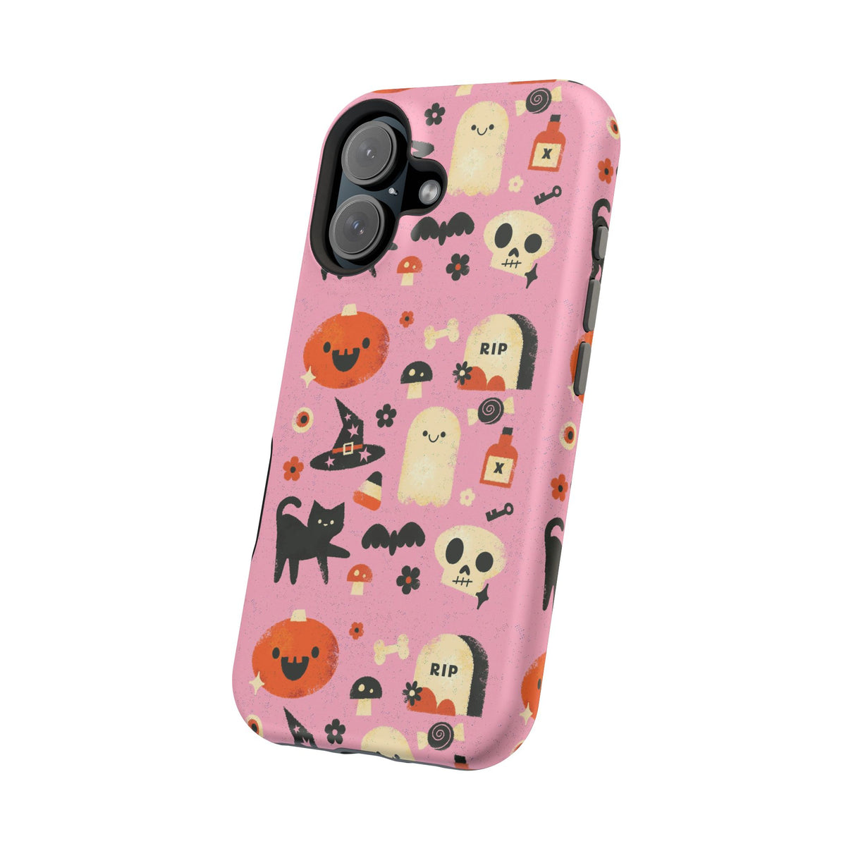 Cute Pink Halloween Magnetic Impact Phone Case — Ghosts, Pumpkins & Skulls
