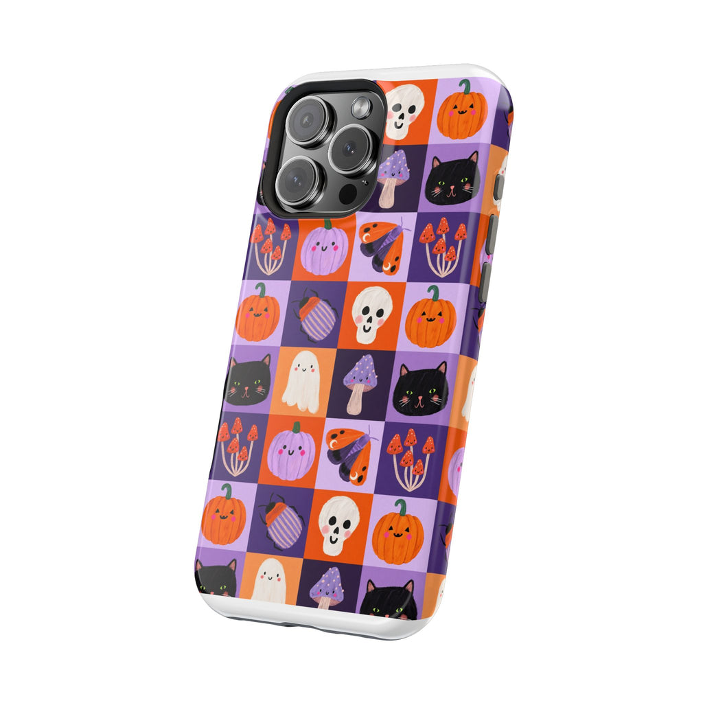 Halloween Pattern Magnetic Impact-Resistant Phone Case — Cute Pumpkins, Cats & Ghosts
