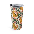 20oz Tiger Pattern Tumbler — Floral Vintage-Inspired Insulated Travel Cup