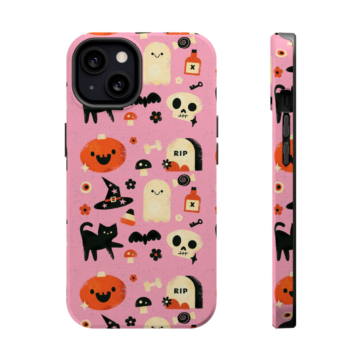 Cute Pink Halloween Magnetic Impact Phone Case — Ghosts, Pumpkins & Skulls